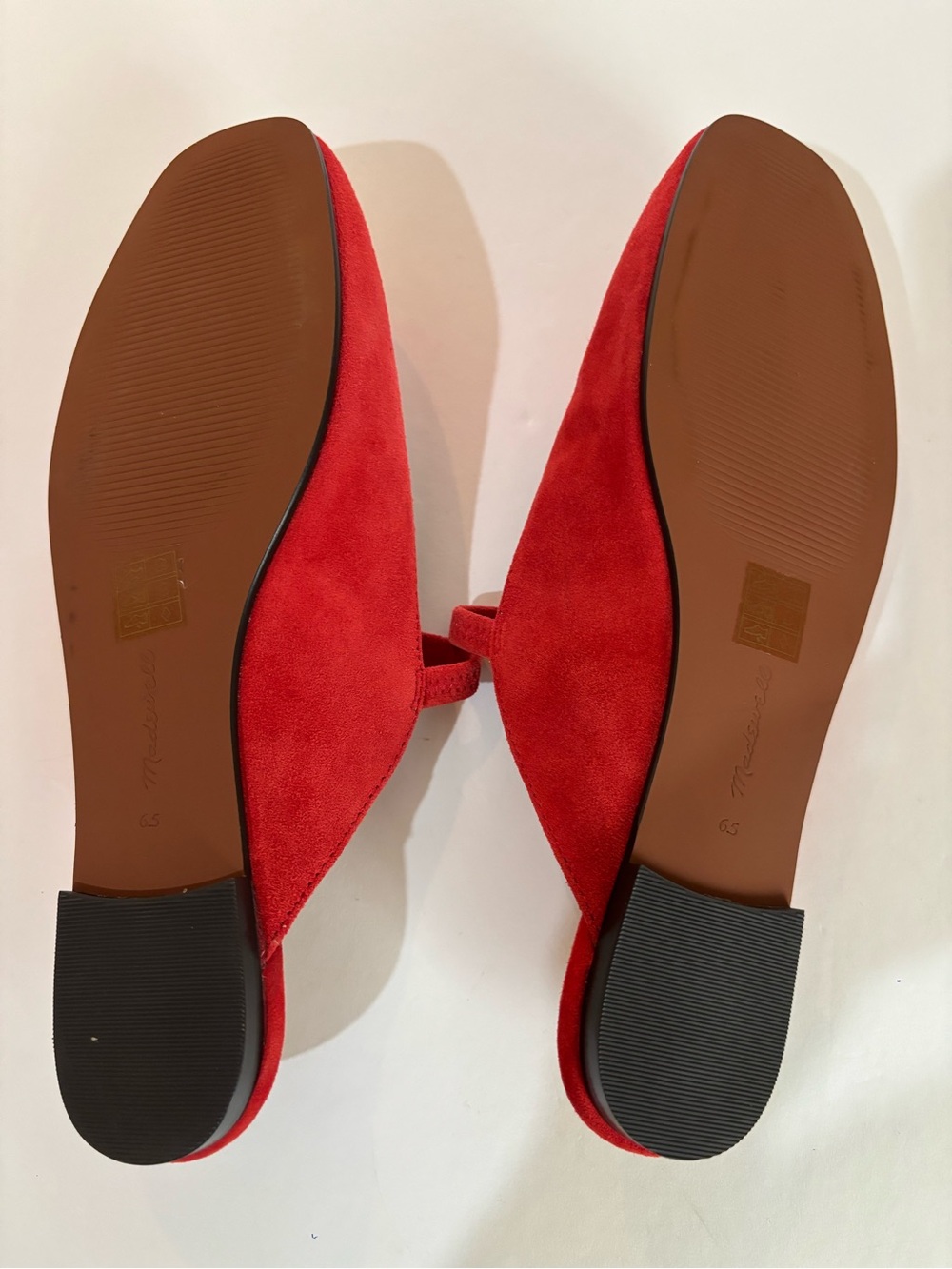 Madewell Red Suede Mary Jane Slide Mules - Picture 5 of 8